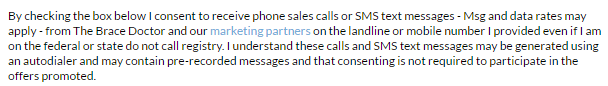 Terms that allow calls from marketing partners