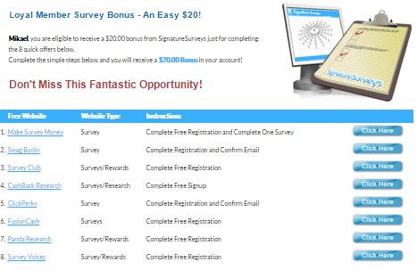 Offers for the extra bonus