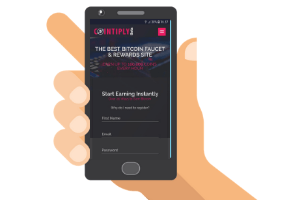 Cointiply website on a phone