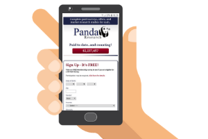 Panda Research website on mobile