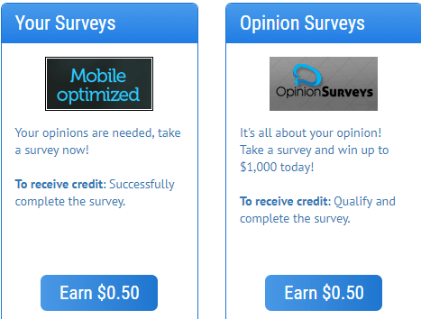 The offers section shows the same survey routers