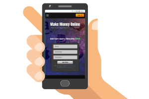 Rewards1 website on a phone