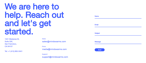 Mindswarms contact form