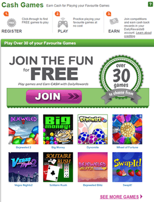 Cash games on DailyRewards