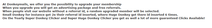 DonkeyMails membership upgrade