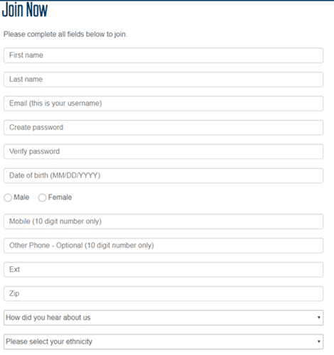 FocusGroup.com registration form