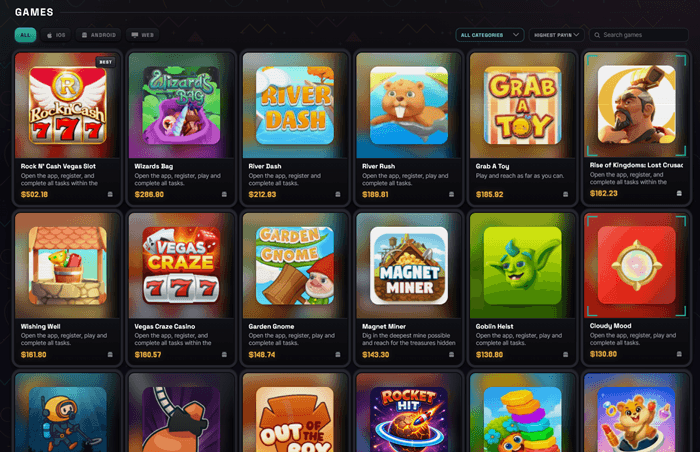 Games to play on Reward XP