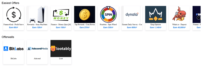 Offerwalls on QuickRewards