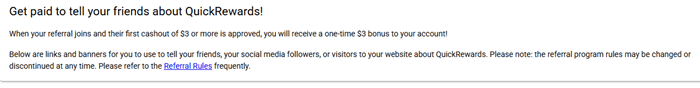 QuickRewards referral program