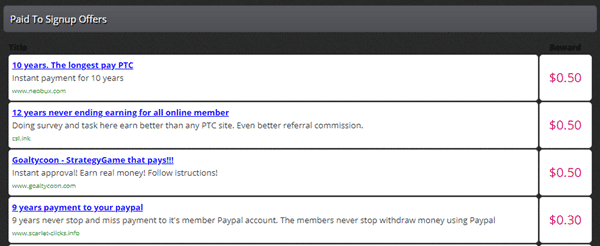 Paid To Sign Up offers on Twickerz