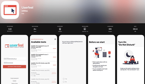 Userfeel app for Android and iOS