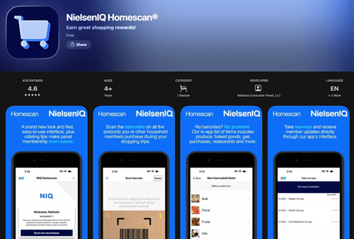 The NielsenIQ Homescan app for Android and iOS