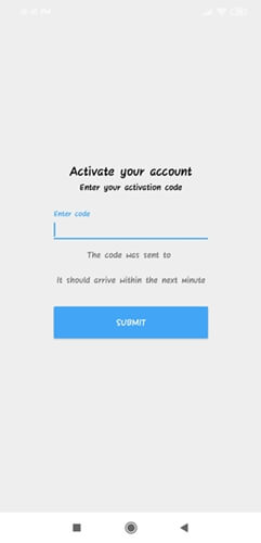 Curious Cat activation code sent by SMS