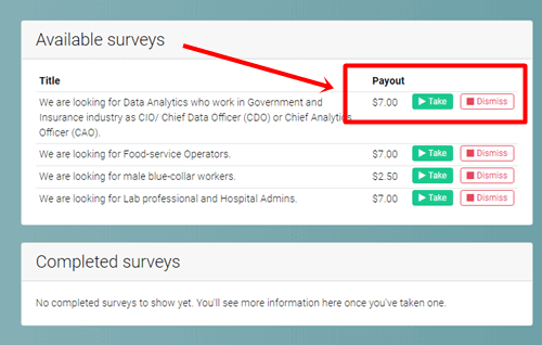 paid surveys on PTC sites