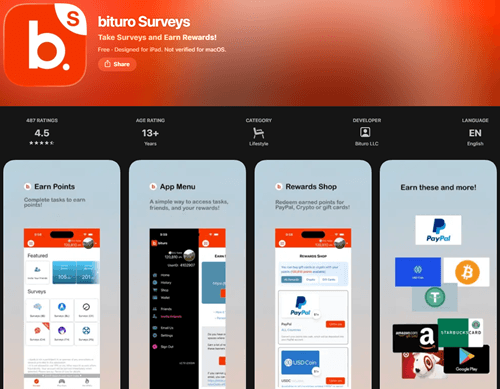 Bituro app on Android and iOS