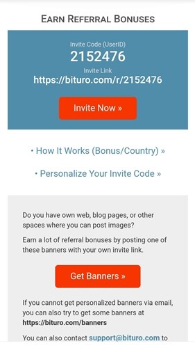 Bituro referral program