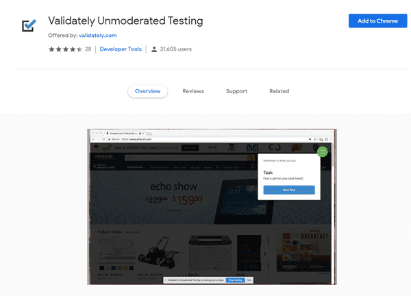 Validately Chrome extension