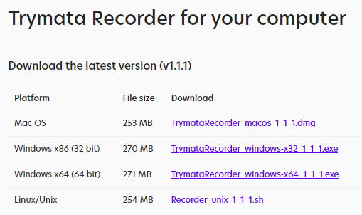 trymata recorder