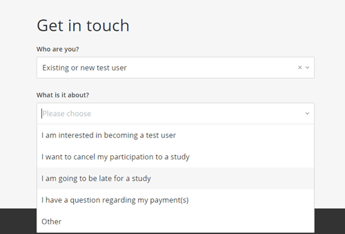 TestingTime contact form