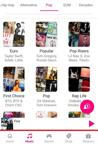 Playing music on Mode Earn app