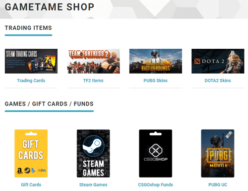 GameTame rewards for gamers