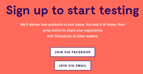 Home Tester Club registration