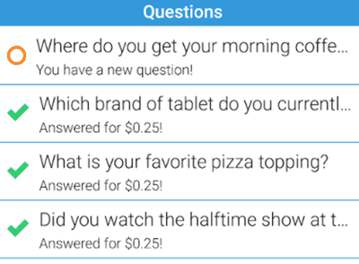 Questions in the 1Q app