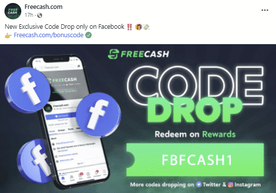 Freecash promo code field