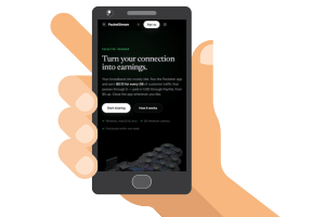 PacketStream website on a phone