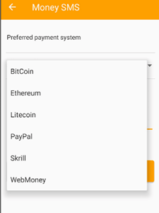 Money SMS payment options