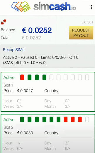 SimCash dashboard with your earnings