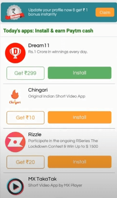 Downloading apps on TaskBucks