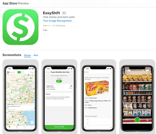 The EasyShift app in the Android and iOS app stores