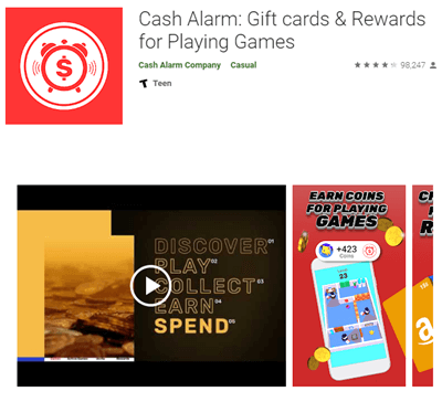 Cash Alarm app on Google Play