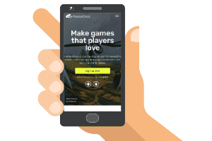 PlaytestCloud website on a phone