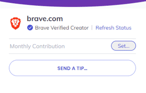 Sending a tip to a creator with Brave