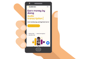 Audio Bee website on a phone