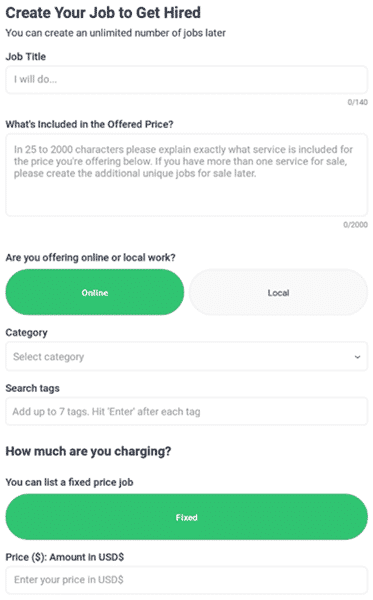 PerkWiz job ad form