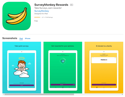 SurveyMonkey Rewards app for Android and iOS