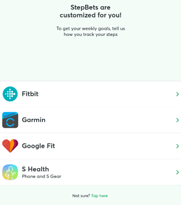Linking a fitness tracker to StepBet