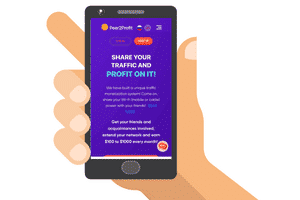 Peer2Profit website on a phone