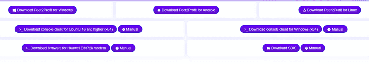 Peer2Profit software download in the member dashboard