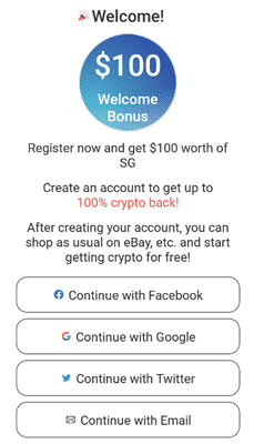 SocialGood sign-up page