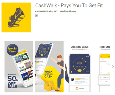 CashWalk app for Android and iOS