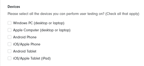 Devices you can test on