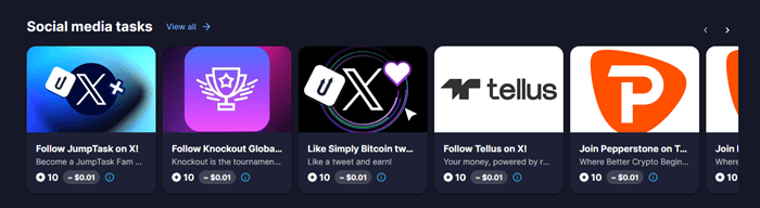 JumpTask social media tasks