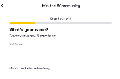 WeAre8 registration form