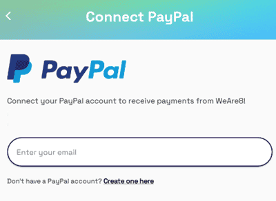 WeAre8 PayPal payout option