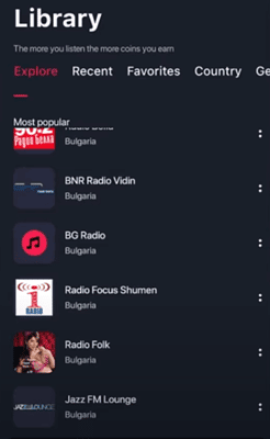 Picking a radio station in Givvy Radios