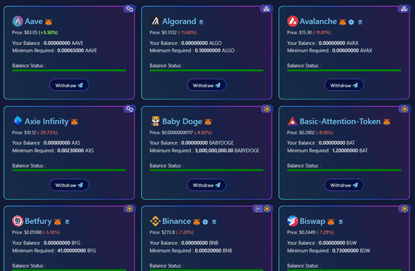 Crypto withdrawal options on Final Auto Claim